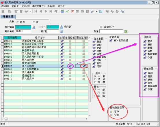 ERP用户授权